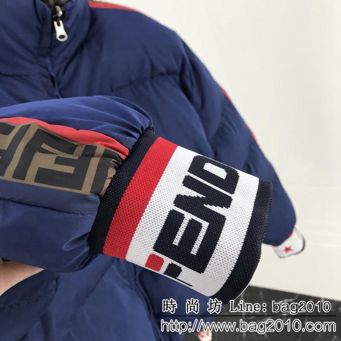 FENDI芬迪 專櫃同步 18秋冬新款 FF圖案 男款兩面穿棉服 ydi2217